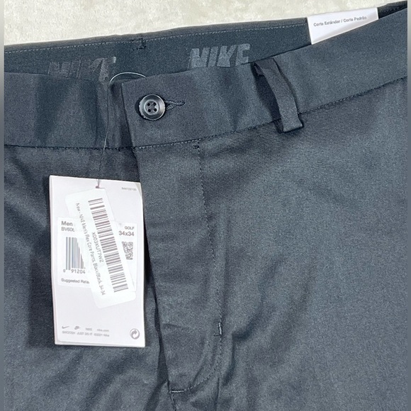 NWT Nike Dri-Fit Black 34W 34L Performance Golf Standard Fit Pants - Picture 3 of 12